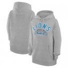 Women's Detroit Lions Starter Gray Half Ball Team Pullover Hoodie