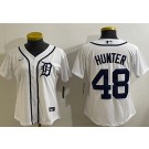 Women's Detroit Tigers #48 Torii Hunter White Cool Base Jersey
