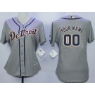 Women's Detroit Tigers Customized Grey Cool Base Jersey