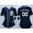 Women's Detroit Tigers Customized Navy Blue Cool Base Jersey