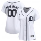 Women's Detroit Tigers Customized White Limited Jersey
