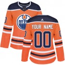 Women's Edmonton Oilers Customized Orange Authentic Jersey