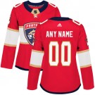 Women's Florida Panthers Customized Red Authentic Jersey