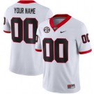 Women's Georgia Bulldogs Custom Limited White College Football Jersey