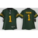 Women's Green Bay Packers #1 Micah Parsons Limited Green Alternate Vapor Jersey