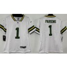 Women's Green Bay Packers #1 Micah Parsons Limited White Vapor Jersey