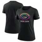 Women's Green Bay Packers Black 2024 Crucial Catch T Shirt
