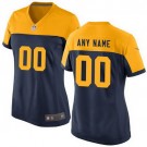 Women's Green Bay Packers Customized Game Navy Yellow Jersey