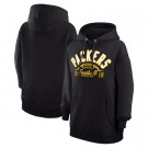 Women's Green Bay Packers Starter Black Half Ball Team Pullover Hoodie