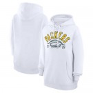 Women's Green Bay Packers Starter White Half Ball Team Pullover Hoodie