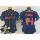 Women's Houston Astros #14 Mauricio Dubon Navy City 2022 World Series Cool Base Jersey