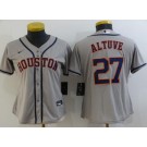 Women's Houston Astros #27 Jose Altuve Gray Cool Base Jersey