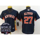 Women's Houston Astros #27 Jose Altuve Navy 2021 World Series Cool Base Jersey