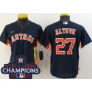 Women's Houston Astros #27 Jose Altuve Navy 2022 World Series Champions Cool Base Jersey