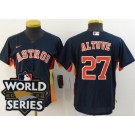Women's Houston Astros #27 Jose Altuve Navy 2022 World Series Cool Base Jersey