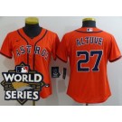 Women's Houston Astros #27 Jose Altuve Orange 2022 World Series Cool Base Jersey