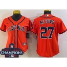 Women's Houston Astros #27 Jose Altuve Orange Team Logo 2022 World Series Champions Cool Base Jersey