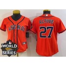 Women's Houston Astros #27 Jose Altuve Orange Team Logo 2022 World Series Cool Base Jersey