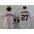 Women's Houston Astros #27 Jose Altuve White 2020 Cool Base Jersey