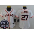 Women's Houston Astros #27 Jose Altuve White 2021 World Series Cool Base Jersey