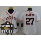 Women's Houston Astros #27 Jose Altuve White 2022 World Series Cool Base Jersey