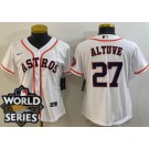 Women's Houston Astros #27 Jose Altuve White Team Logo 2022 World Series Cool Base Jersey