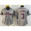 Women's Houston Astros #3 Jeremy Pena Gray Cool Base Jersey