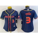 Women's Houston Astros #3 Jeremy Pena Navy 2022 City Player Number Cool Base Jersey