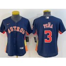 Women's Houston Astros #3 Jeremy Pena Navy Team Logo Cool Base Jersey