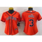 Women's Houston Astros #3 Jeremy Pena Orange Team Logo Cool Base Jersey