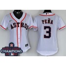 Women's Houston Astros #3 Jeremy Pena White 2022 World Series Champions Cool Base Jersey