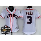 Women's Houston Astros #3 Jeremy Pena White 2022 World Series Cool Base Jersey