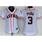 Women's Houston Astros #3 Jeremy Pena White Cool Base Jersey