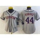 Women's Houston Astros #44 Yordan Alvarez Gray Cool Base Jersey