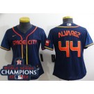 Women's Houston Astros #44 Yordan Alvarez Navy City 2022 World Series Champions Cool Base Jersey