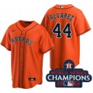 Women's Houston Astros #44 Yordan Alvarez Orange 2022 World Series Champions Cool Base Jersey