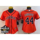 Women's Houston Astros #44 Yordan Alvarez Orange Team Logo 2022 World Series Cool Base Jersey