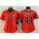 Women's Houston Astros #44 Yordan Alvarez Orange Team Logo Cool Base Jersey