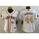 Women's Houston Astros #44 Yordan Alvarez White 2023 Gold Collection Player Number Cool Base Jersey