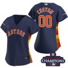 Women's Houston Astros Customized Navy 2022 World Series Champions Team Logo Cool Base Jersey