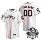 Women's Houston Astros Customized White Team Logo 2022 World Series Cool Base Jersey