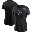 Women's Houston Texans Black Crucial Catch Sideline Performance T Shirt