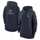 Women's Houston Texans Navy Sideline Club Fleece Pullover Hoodie