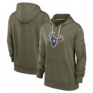 Women's Houston Texans Olive 2022 Salute To Service Performance Pullover Hoodie