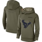 Women's Houston Texans Olive Salute To Service Printed Pullover Hoodie