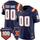 Women's Illinois Fighting Illini Custom Limited Navy FUSE College Football Jersey