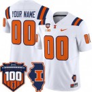 Women's Illinois Fighting Illini Custom Limited White FUSE College Football Jersey