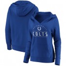 Women's Indianapolis Colts Blue Iconic League Leader V Neck Pullover Hoodie