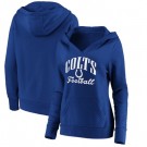 Women's Indianapolis Colts Blue Victory Script V Neck Pullover Hoodie