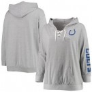 Women's Indianapolis Colts Gray Lace Up Pullover Hoodie